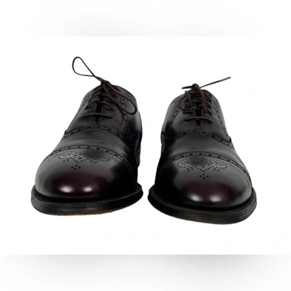 Alden Oxford Dress Shoes Men 11 Brown Leather Cap Toe 908 Brogue Lace Made USA